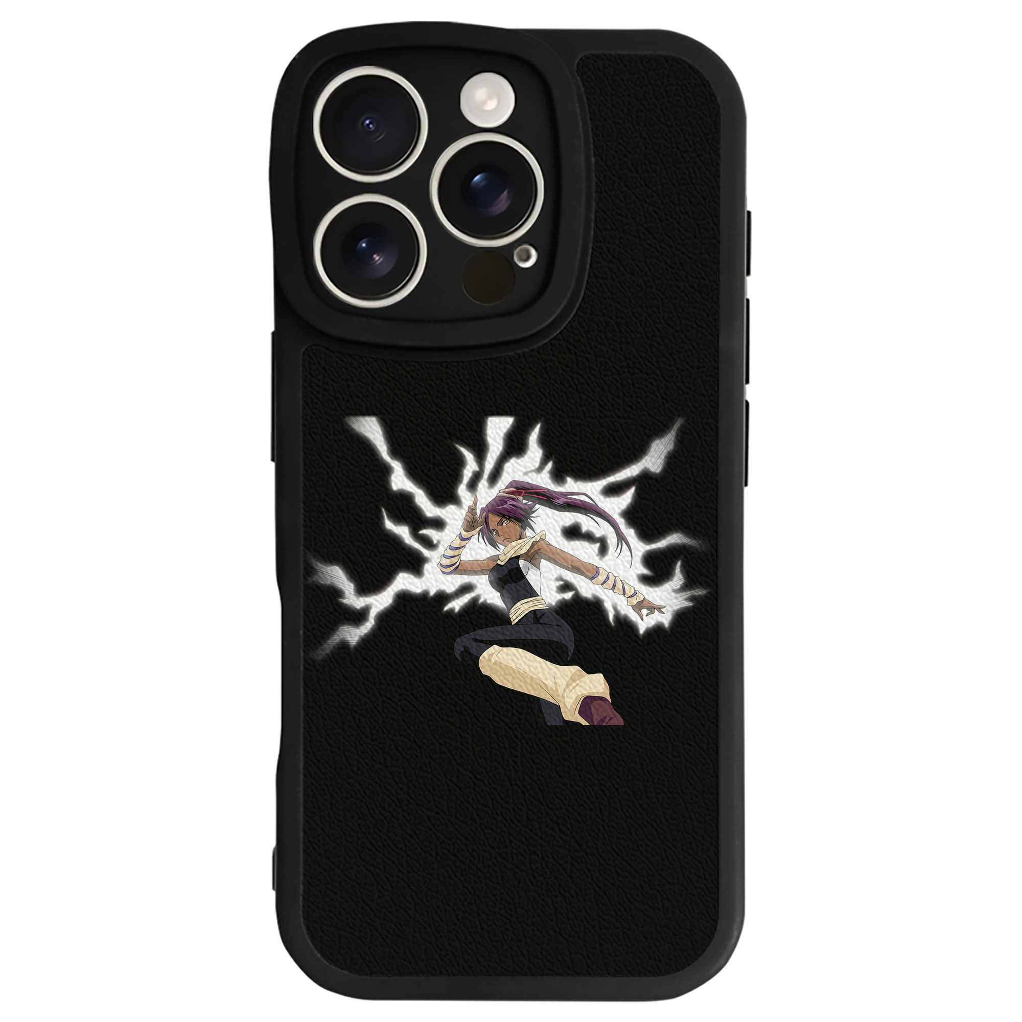 （画像用） ブリーチ 四楓院 夜一（しほういん よるいち） BLEACH Shihouin Yoruichi 【iPhone 16シリーズ対応】シリコンスマホケース（レザー調） 材質：シリコン
